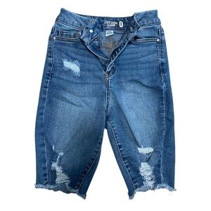 Refuge Ripped Blue Denim Shorts